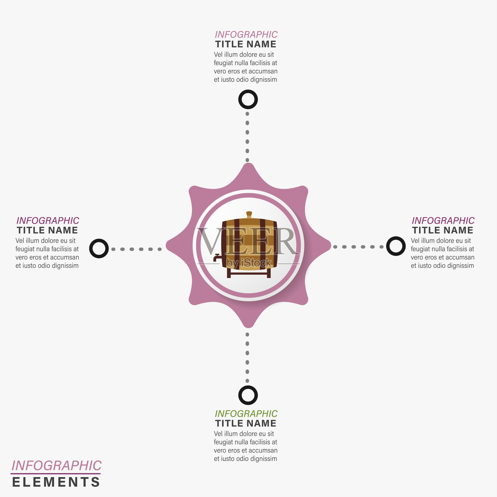 信息图表模板与酒厂图标插画图片素材