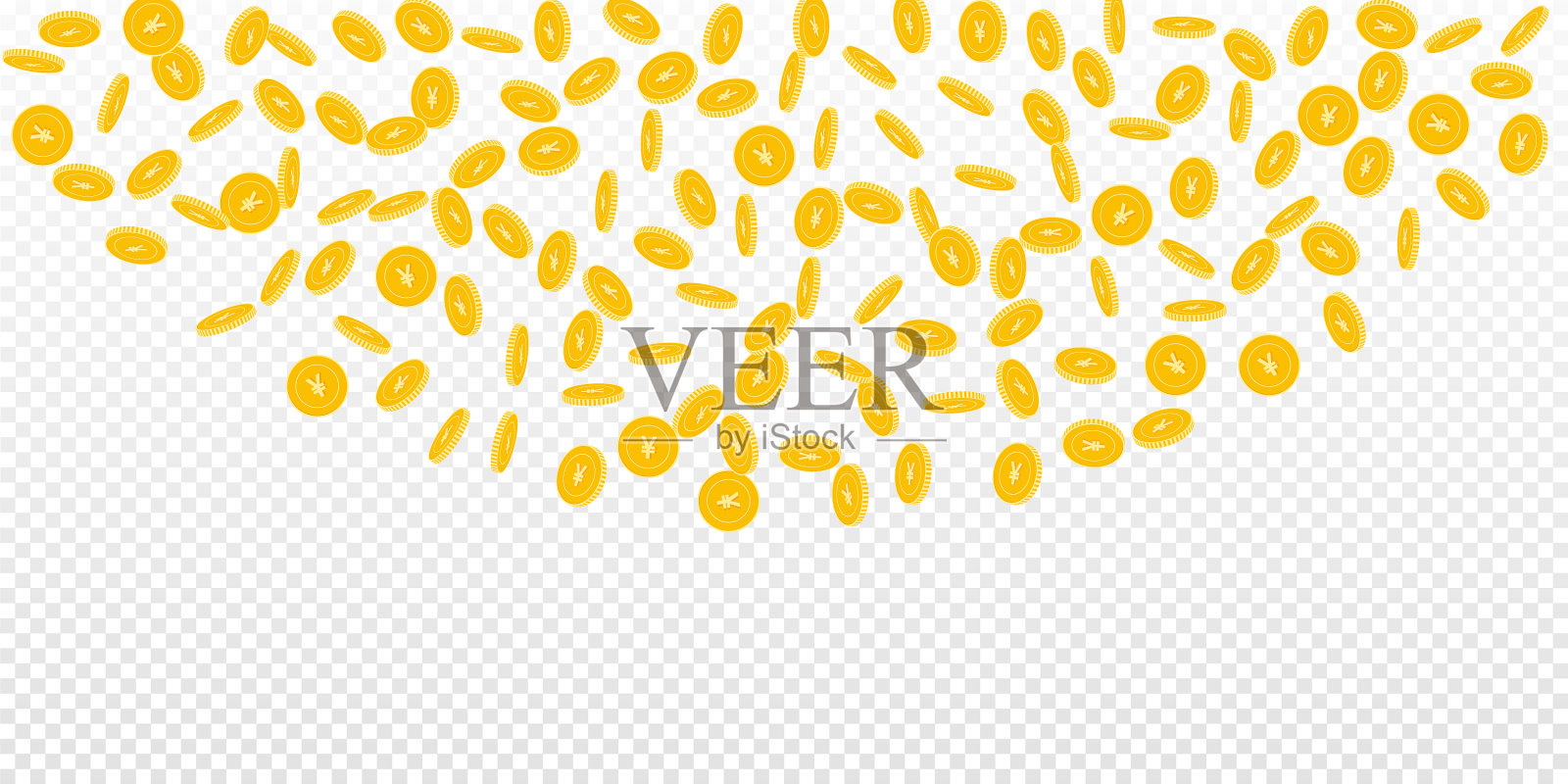 人民币硬币散落稀疏下落插画图片素材