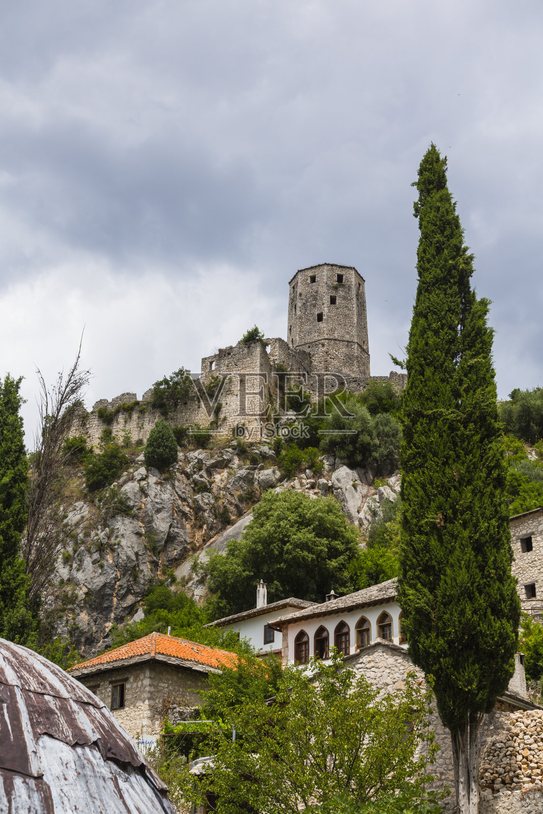 波黑的波西特利要塞照片摄影图片