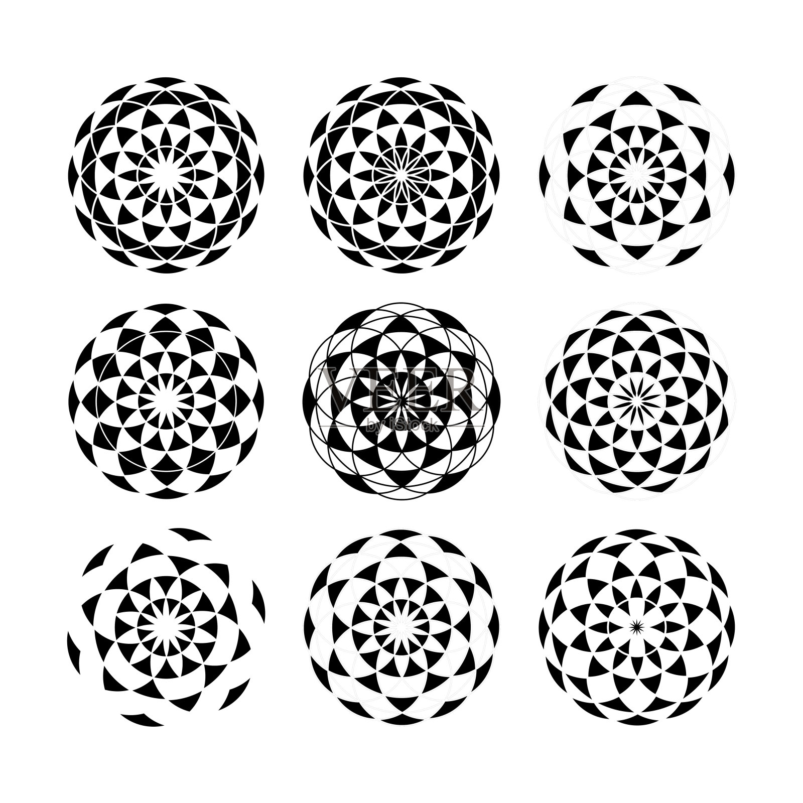 神圣几何标志集几何标志设计插画图片素材