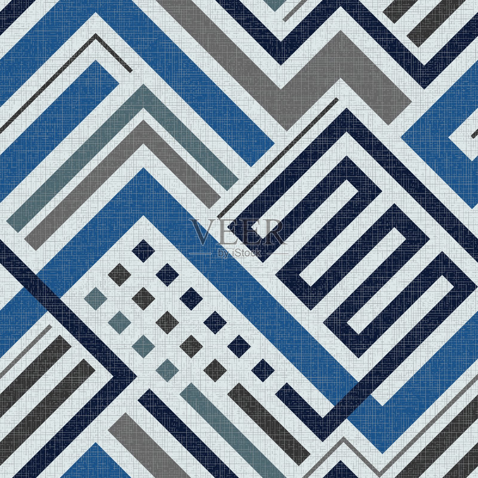 纹理灰色矢量无缝背景与多色几何形状插画图片素材