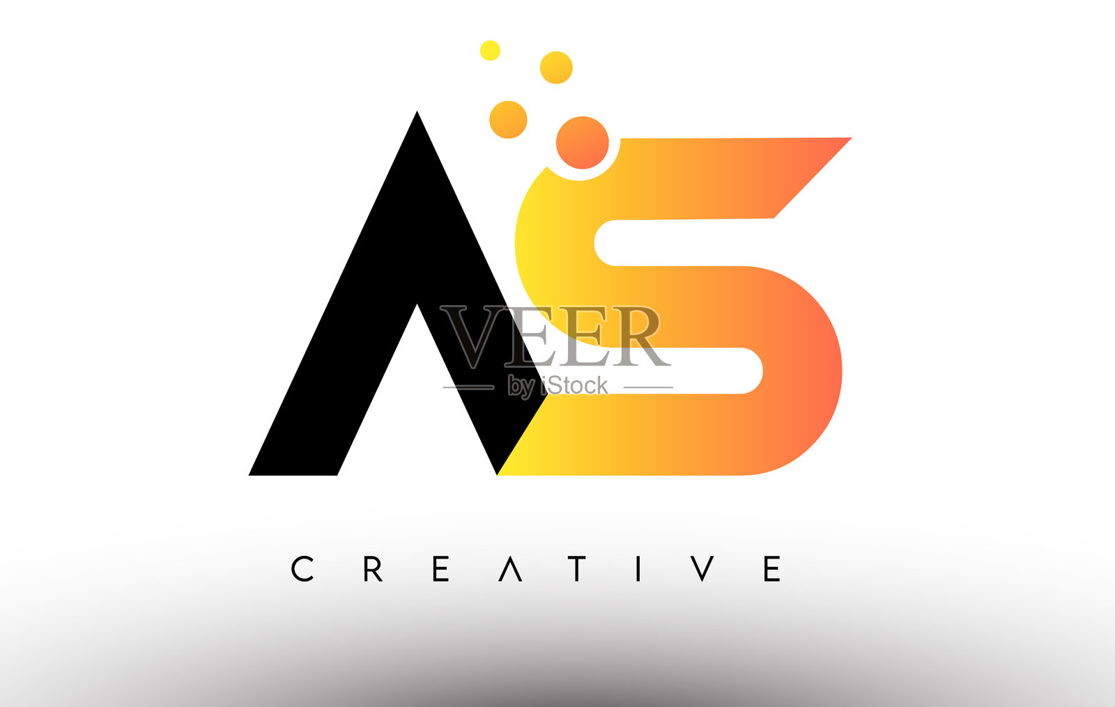 作为黑色橙色的字母标志设计作为图标插画图片素材