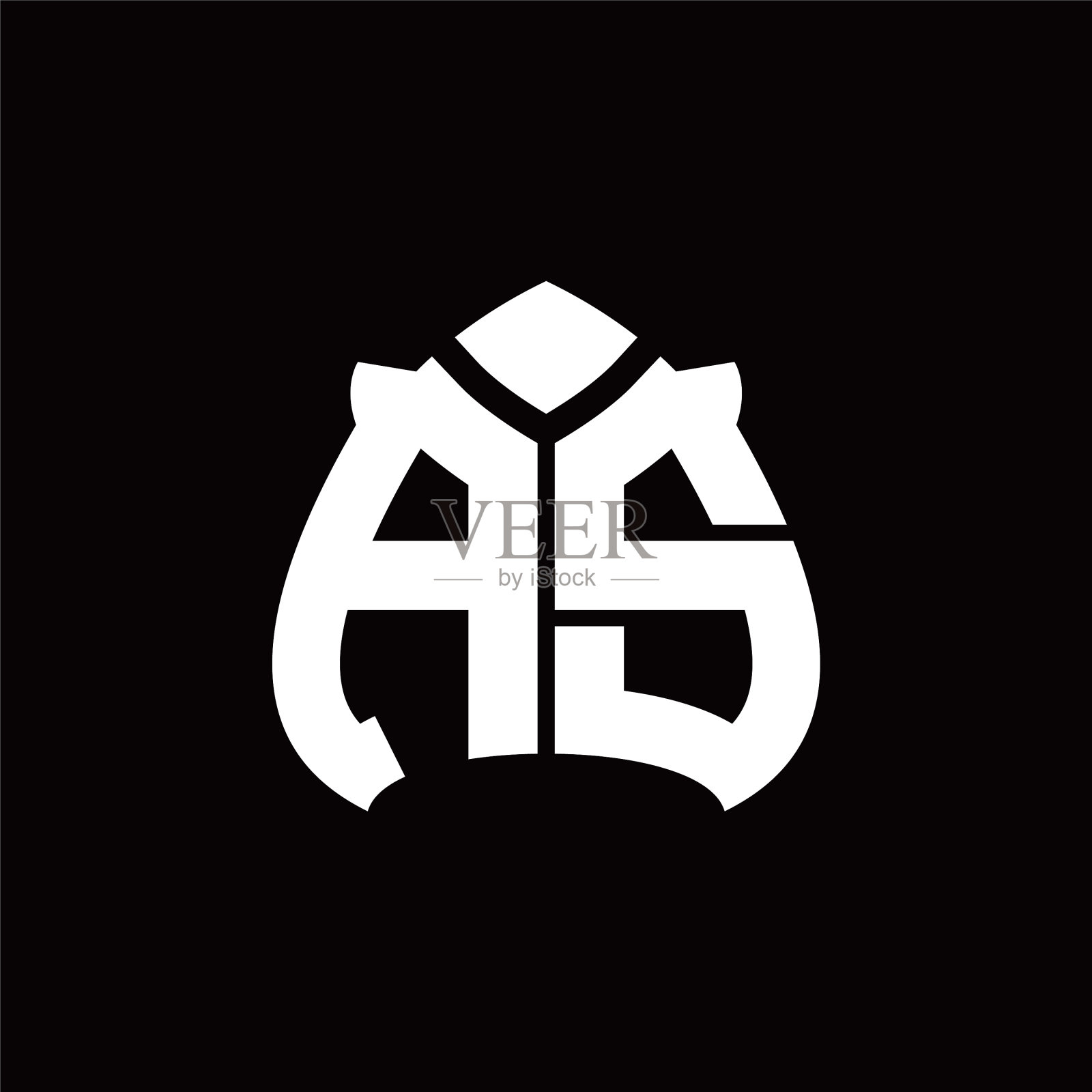 作为标志字母组合用铲子形状设计模板插画图片素材