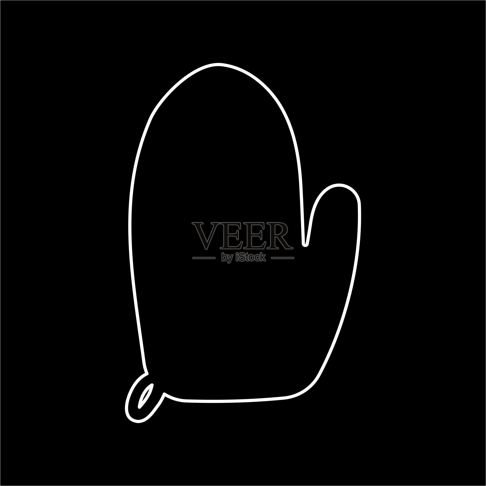 厨房连指手套线涂鸦烹饪元素图标插画图片素材