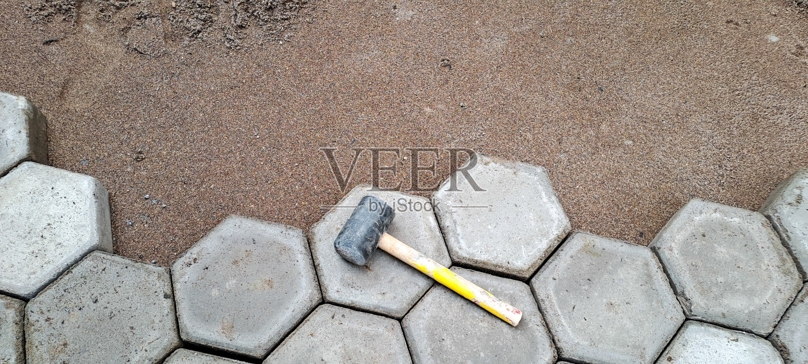 安装六边形铺装照片摄影图片