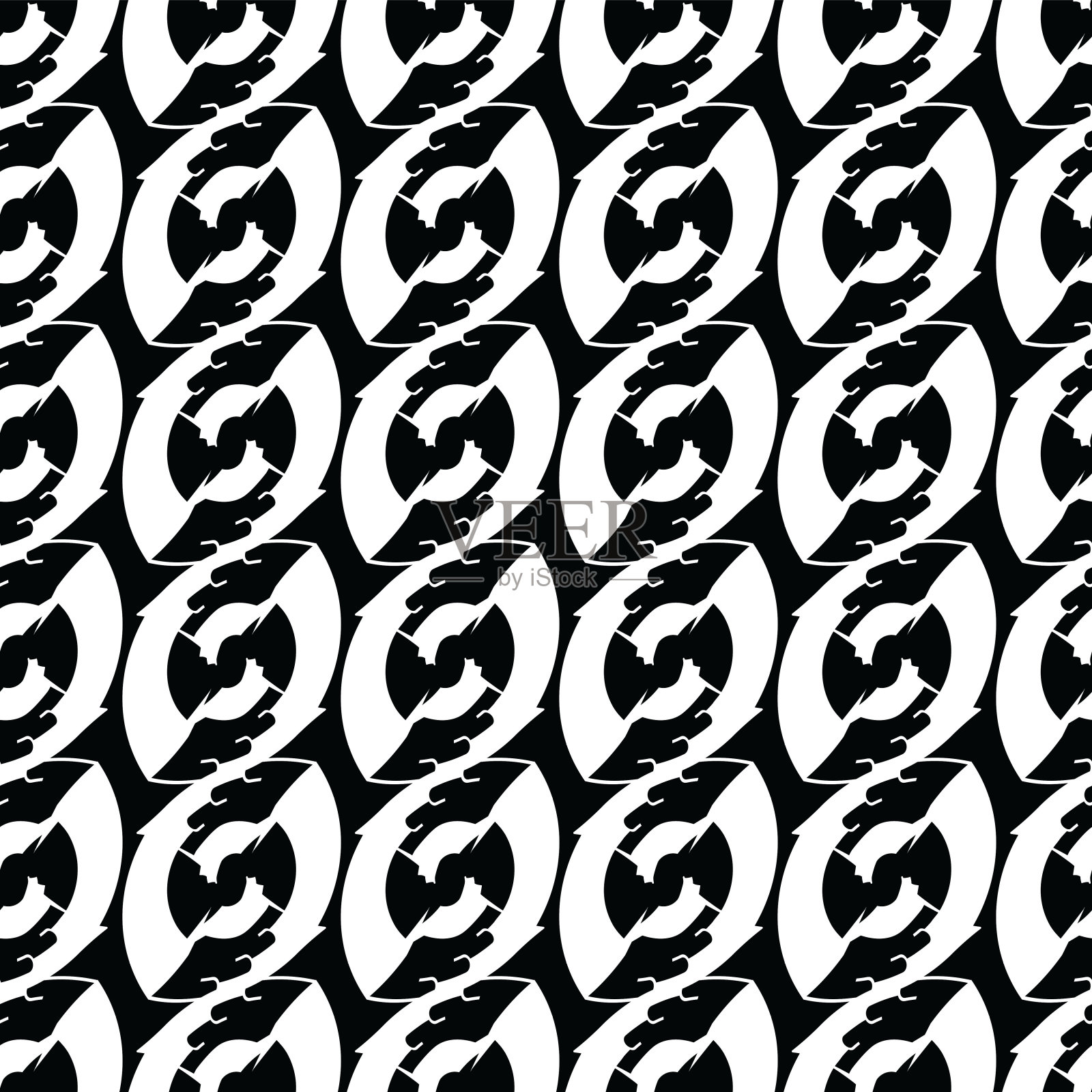 抽象豆形重复无缝图案;插画图片素材