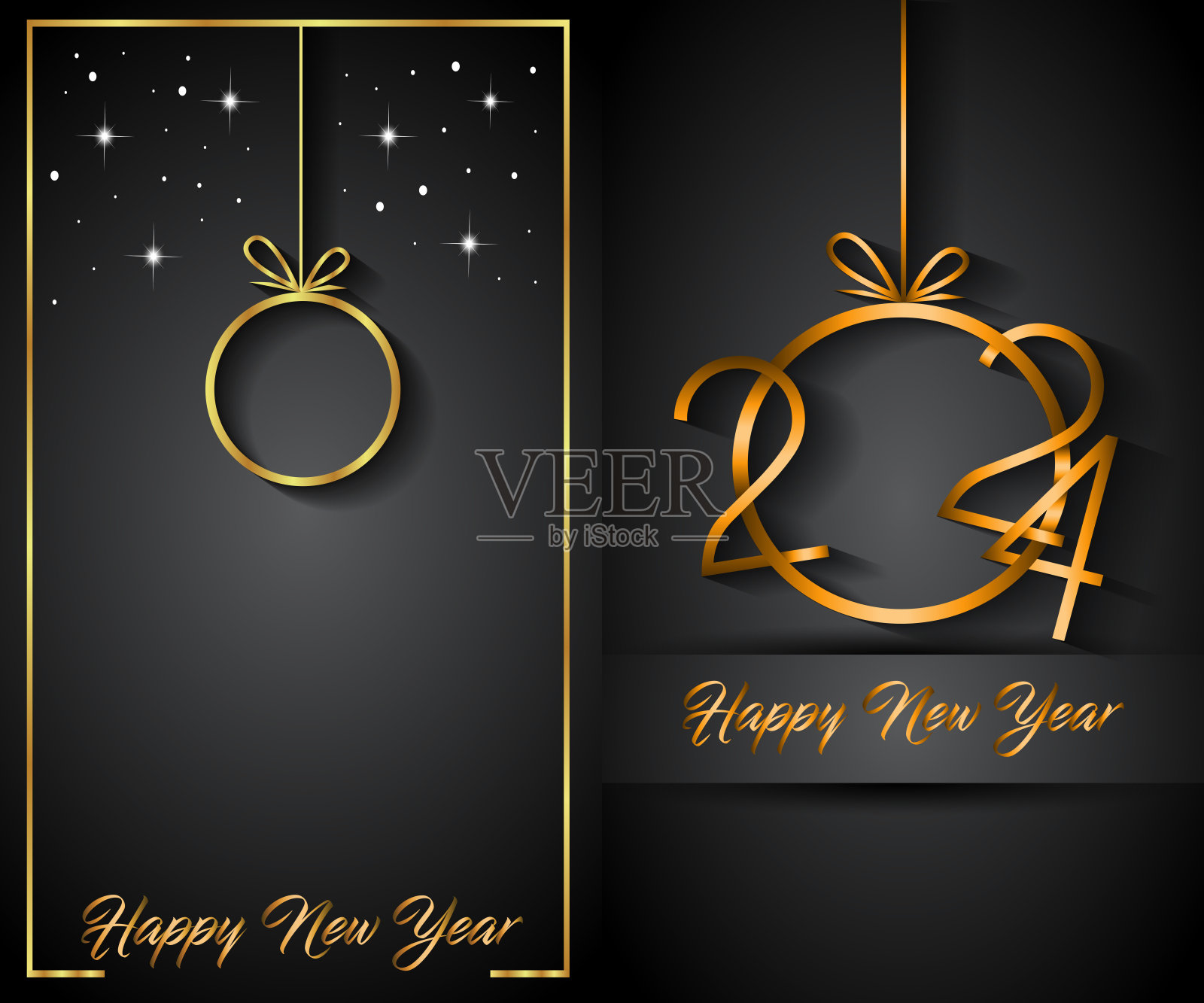 2024新年快乐背景为您的季节邀请，节日海报，贺卡。插画图片素材