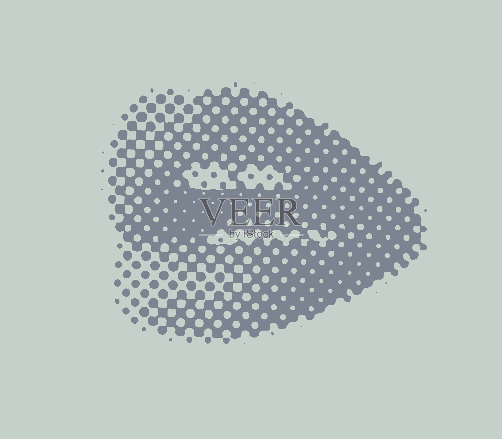 半色调模式女性嘴唇与感官的表达插画图片素材