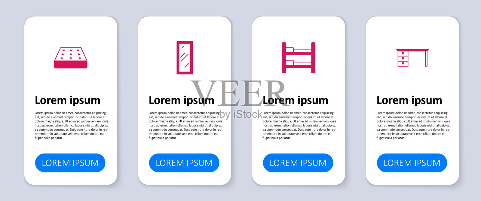 设置办公桌上下铺大长镜插画图片素材