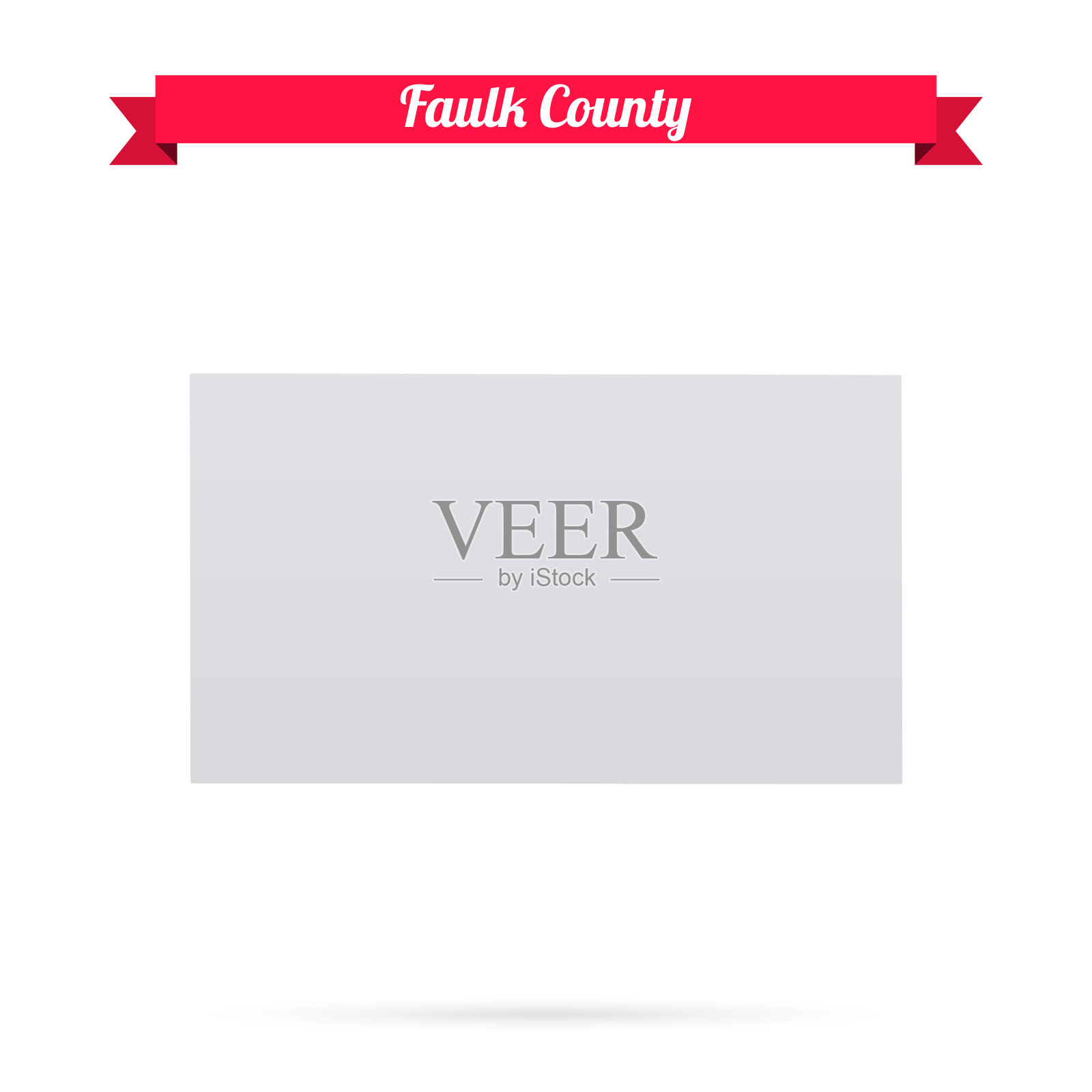 南达科他州的福克县。白底红旗地图插画图片素材