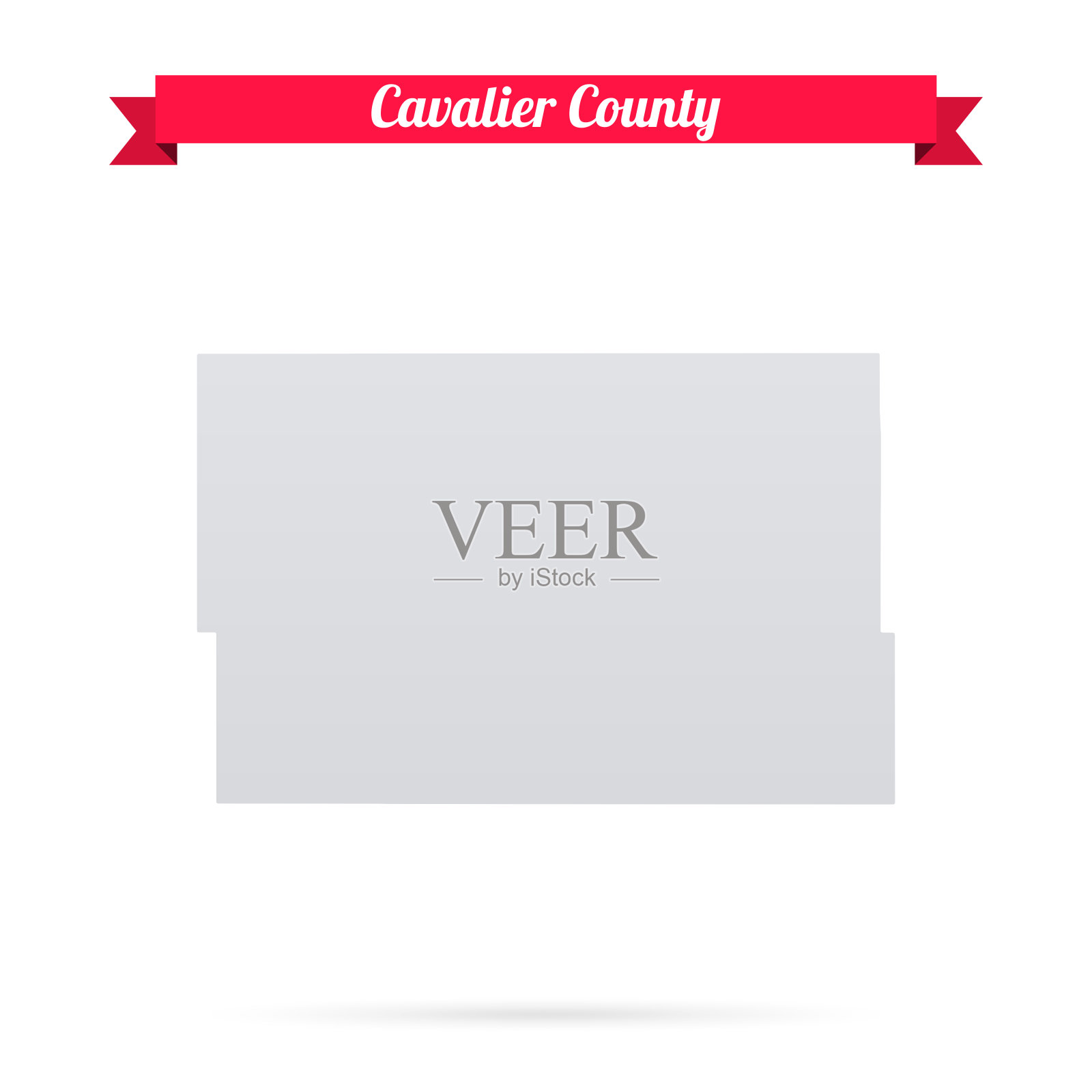 北达科他州的骑士县。白底红旗地图插画图片素材