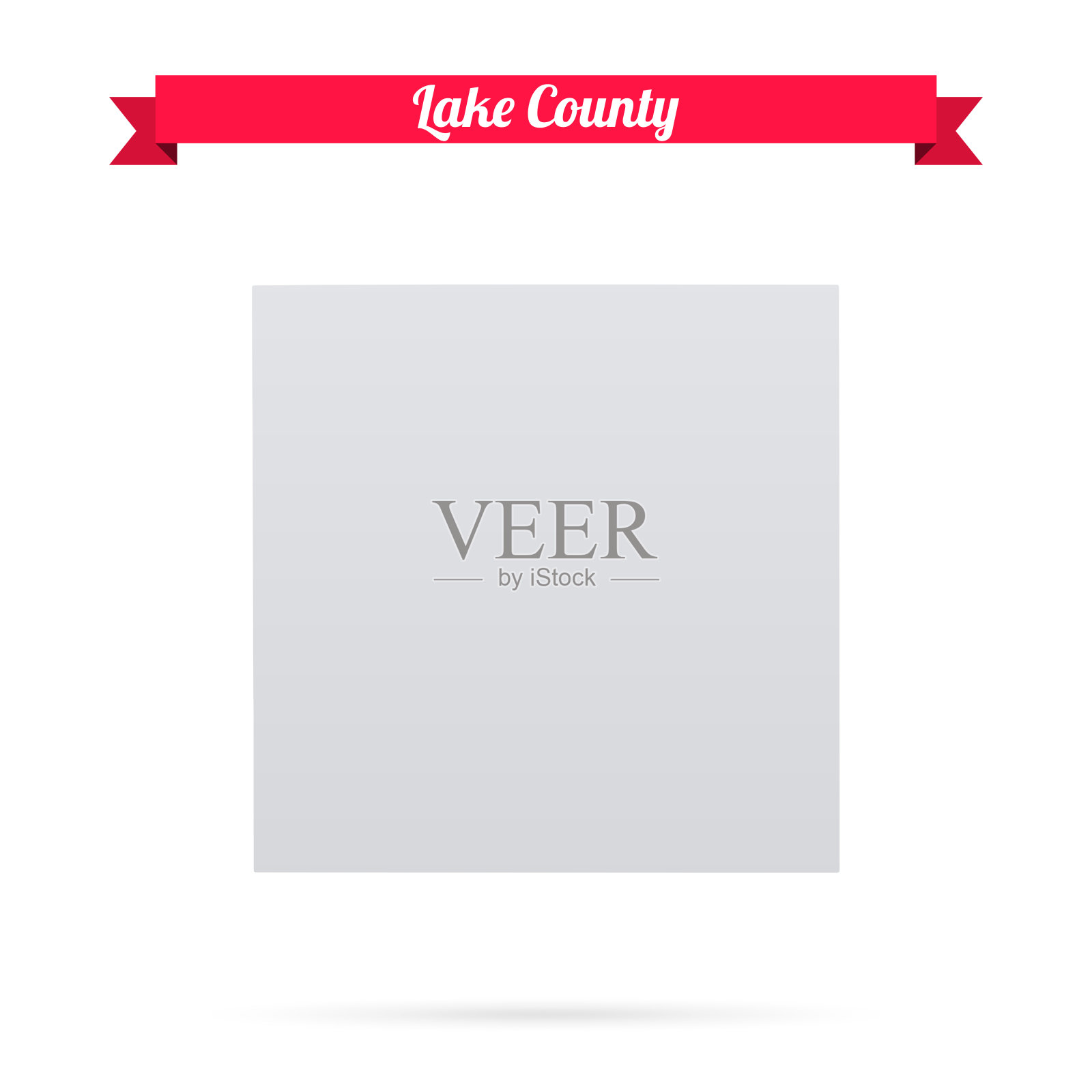 南达科他州莱克县。白底红旗地图插画图片素材