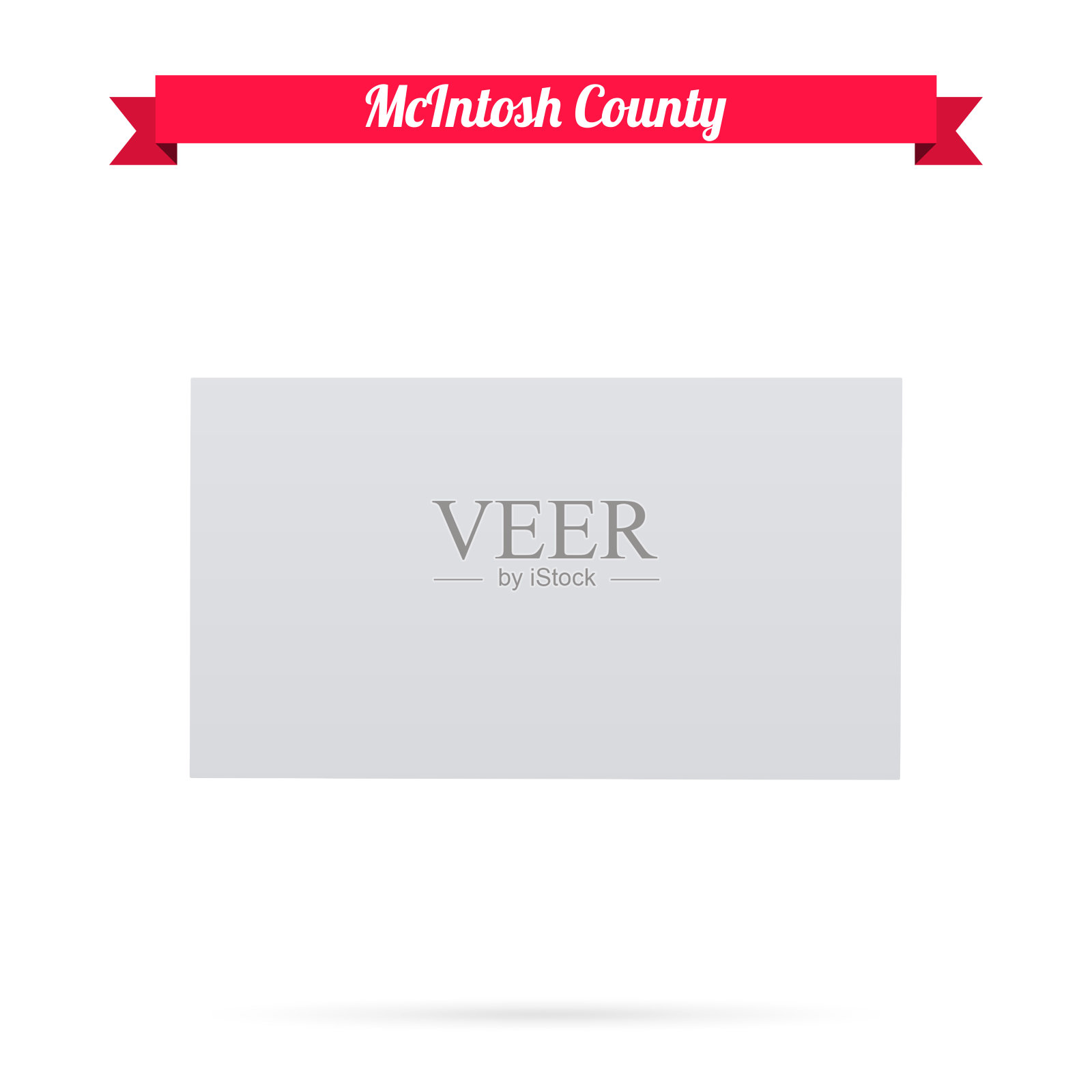 北达科他州麦金托什县。白底红旗地图插画图片素材