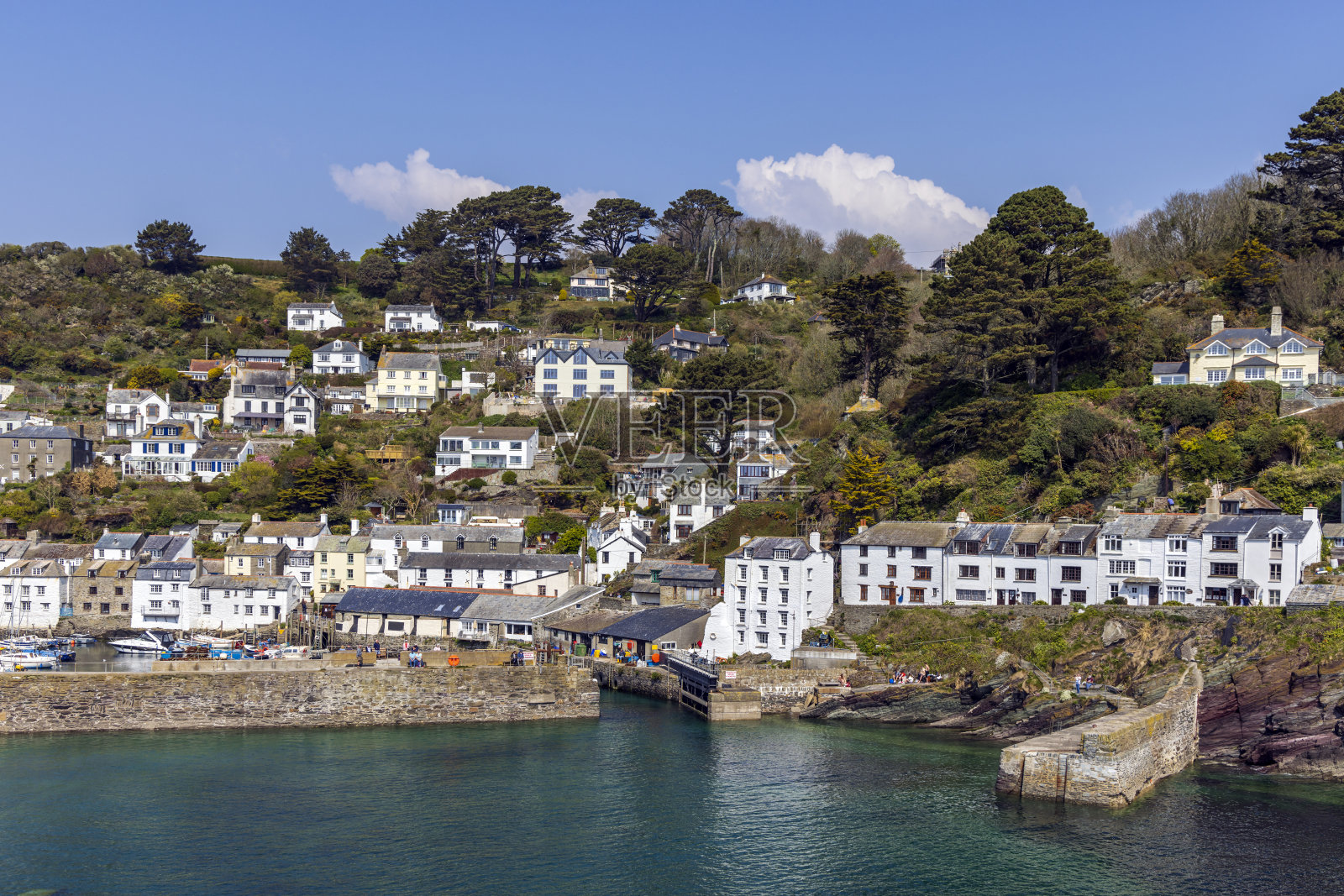 康沃尔郡风景如画的波尔佩罗渔村照片摄影图片