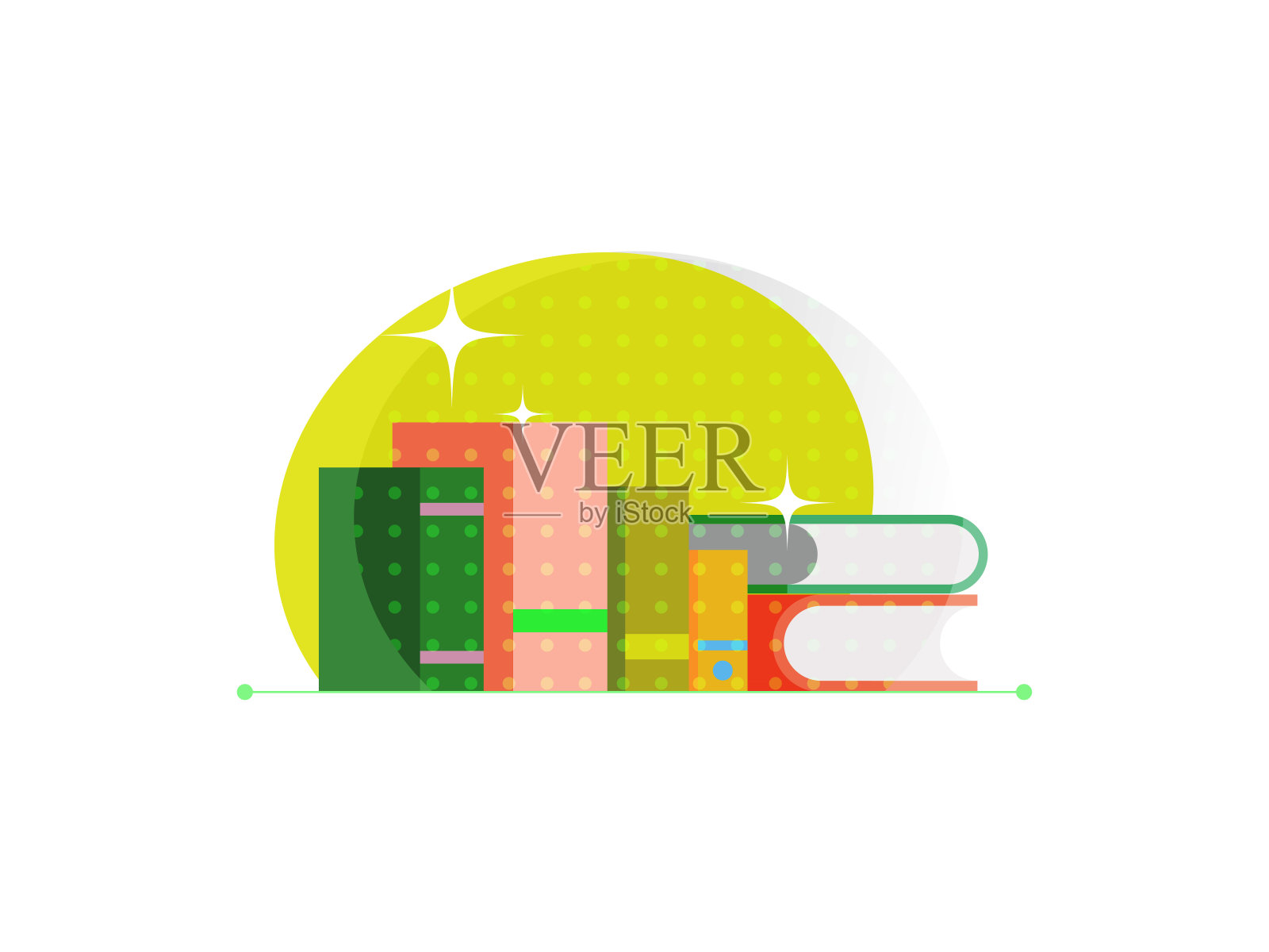 回到学校-新书-书图标-书堆叠插画图片素材