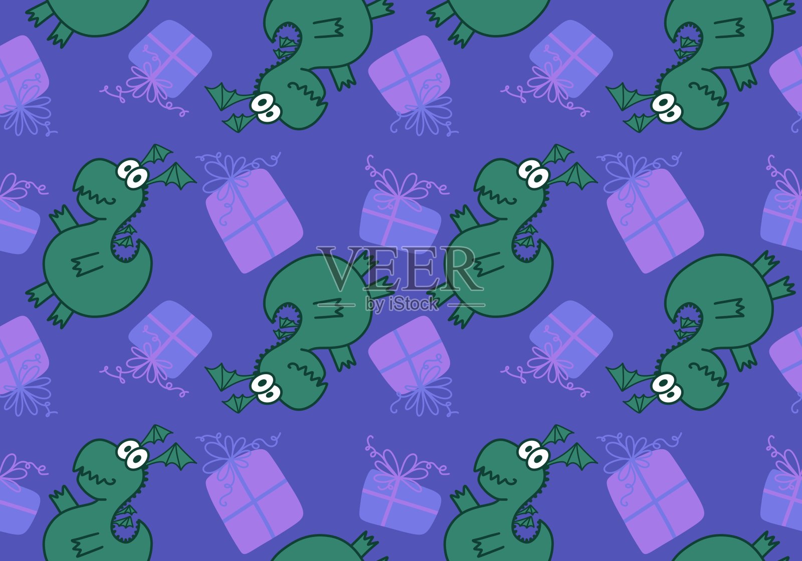 孩子无缝龙恐龙怪物图案织物和纺织品插画图片素材