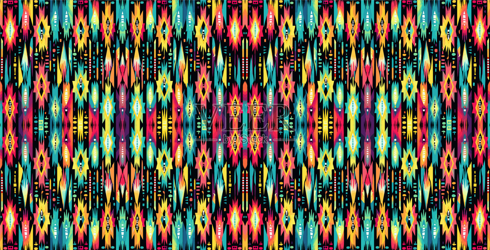 无缝蜡染图案，豪华装饰纺织品图案，著名旗帜。设计用于墙纸，窗帘，地毯，服装，蜡染，插图，刺绣风格插画图片素材