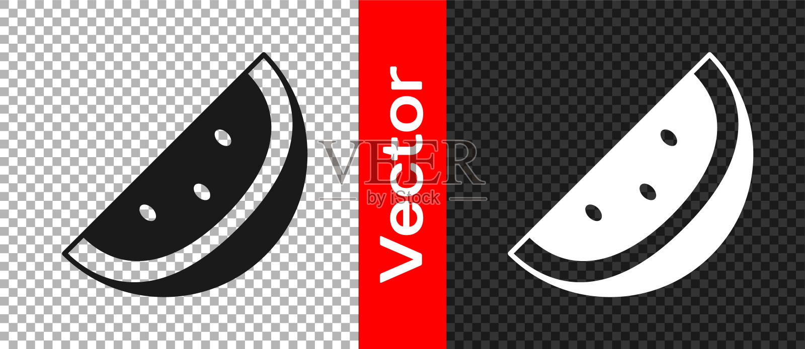 黑色赌场老虎机与西瓜符号图标隔离在透明的背景。赌博游戏。向量插画图片素材