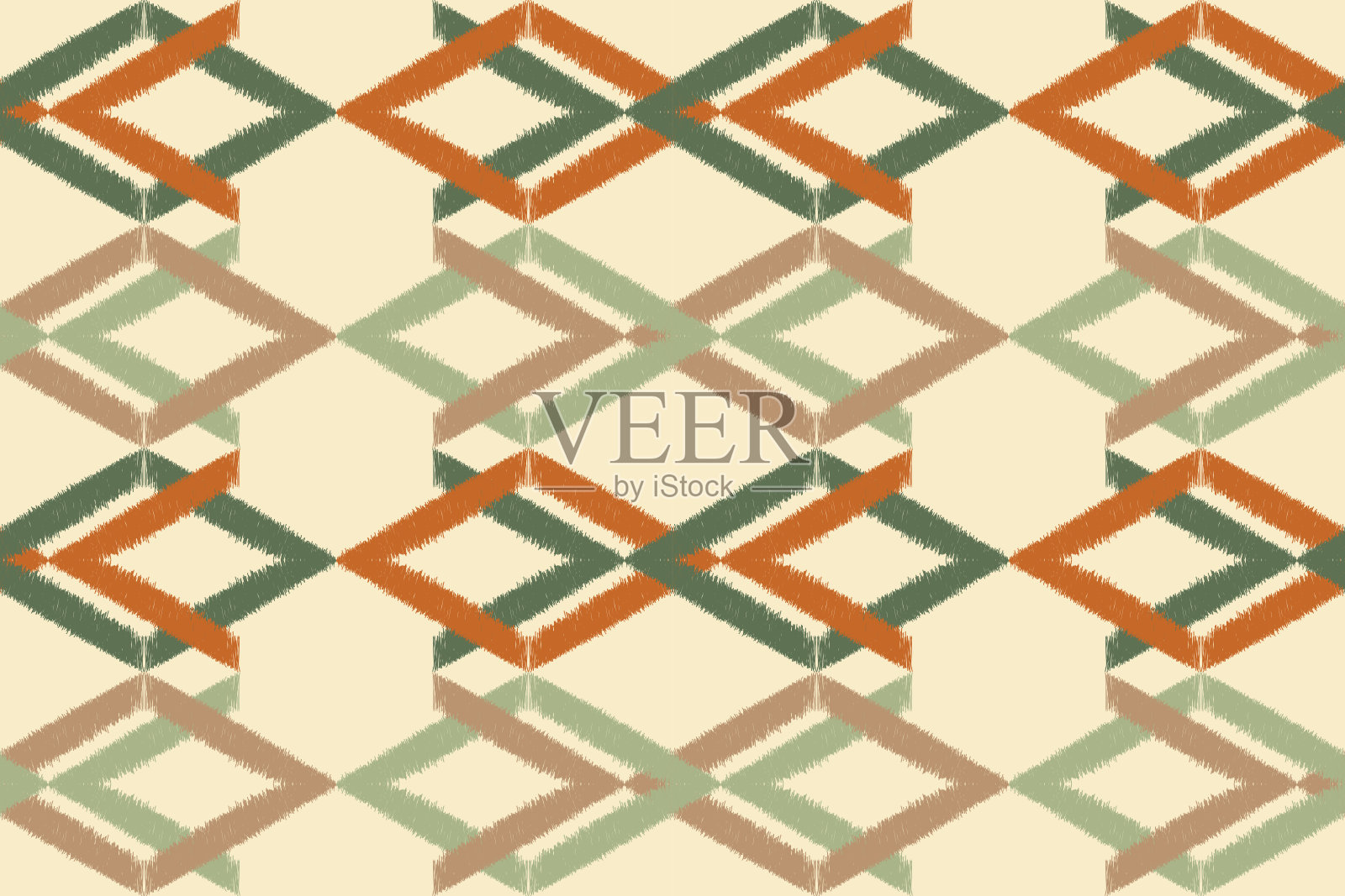 泰国梭织织物图案设计刺绣伊卡特风格。矢量插图。插画图片素材