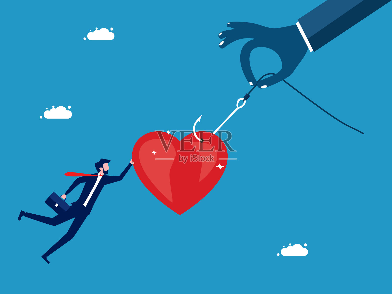 欺骗。商人是心灵的受害者插画图片素材