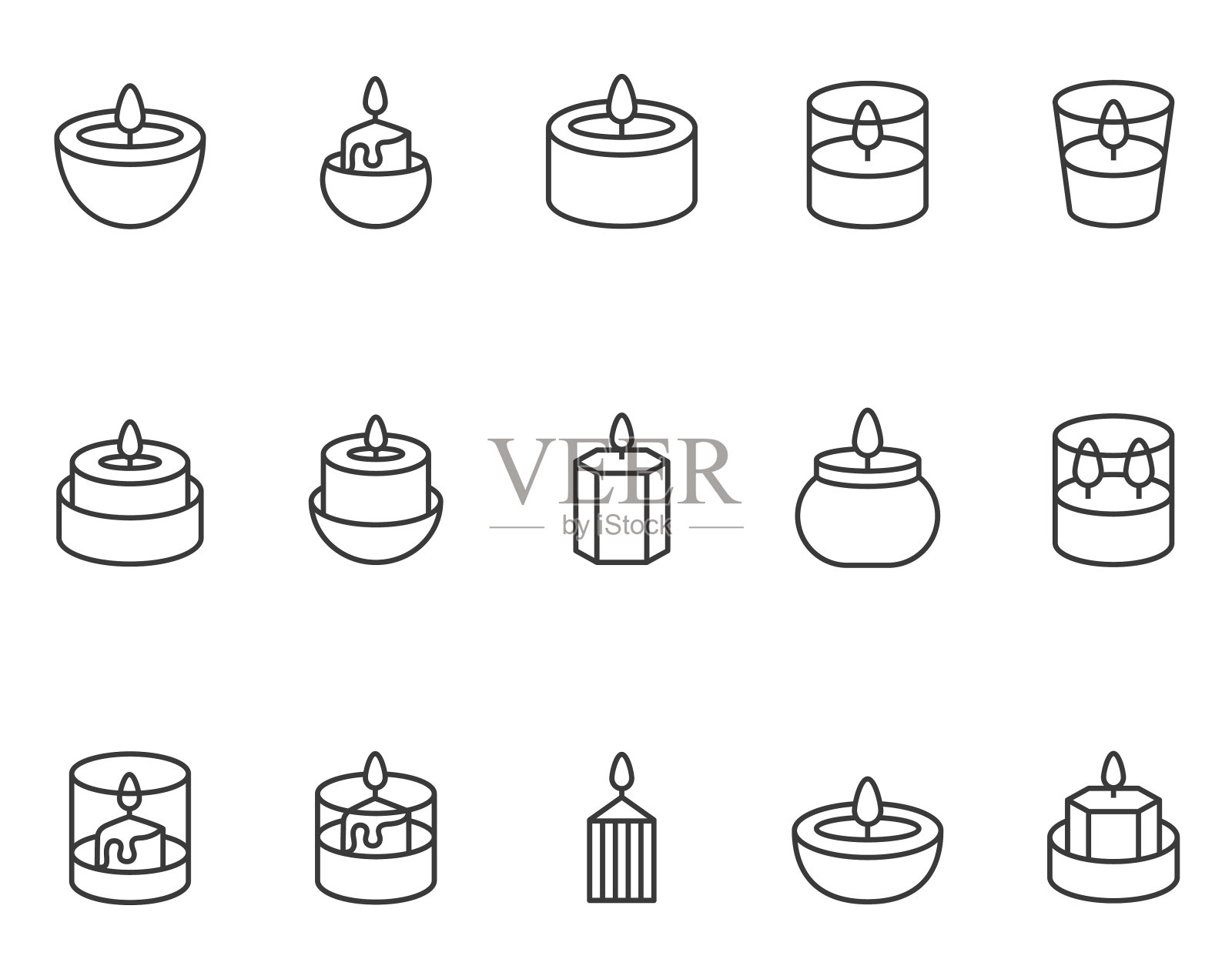 香薰蜡烛图标套装图标素材