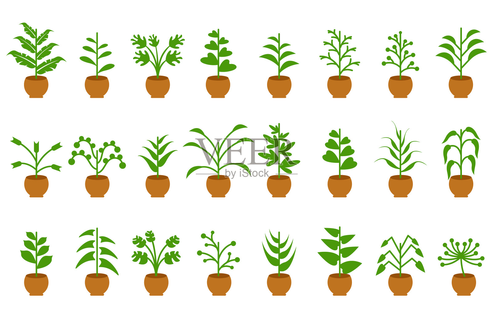 植物图标组插画图片素材