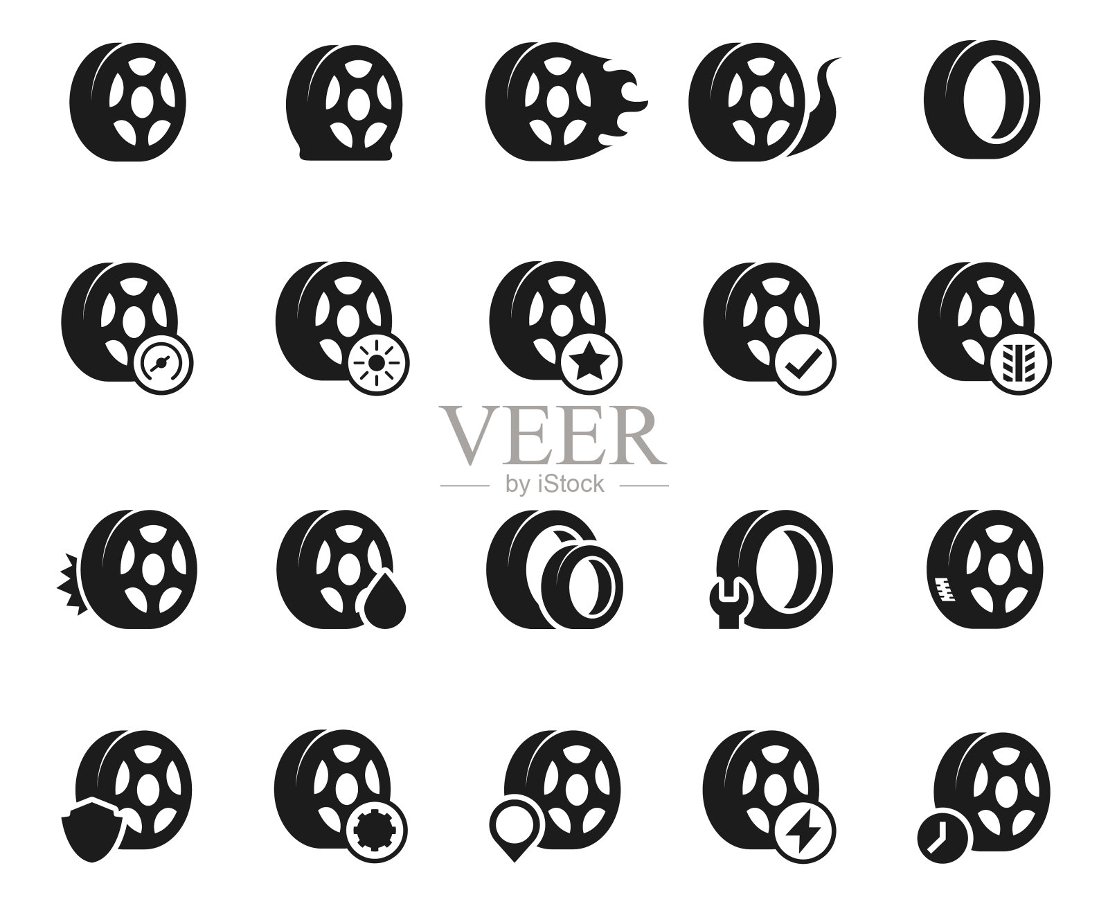 轮胎图标设置图标素材