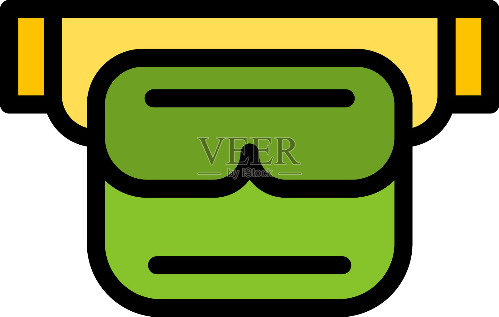 配饰腰袋图标颜色轮廓插画图片素材