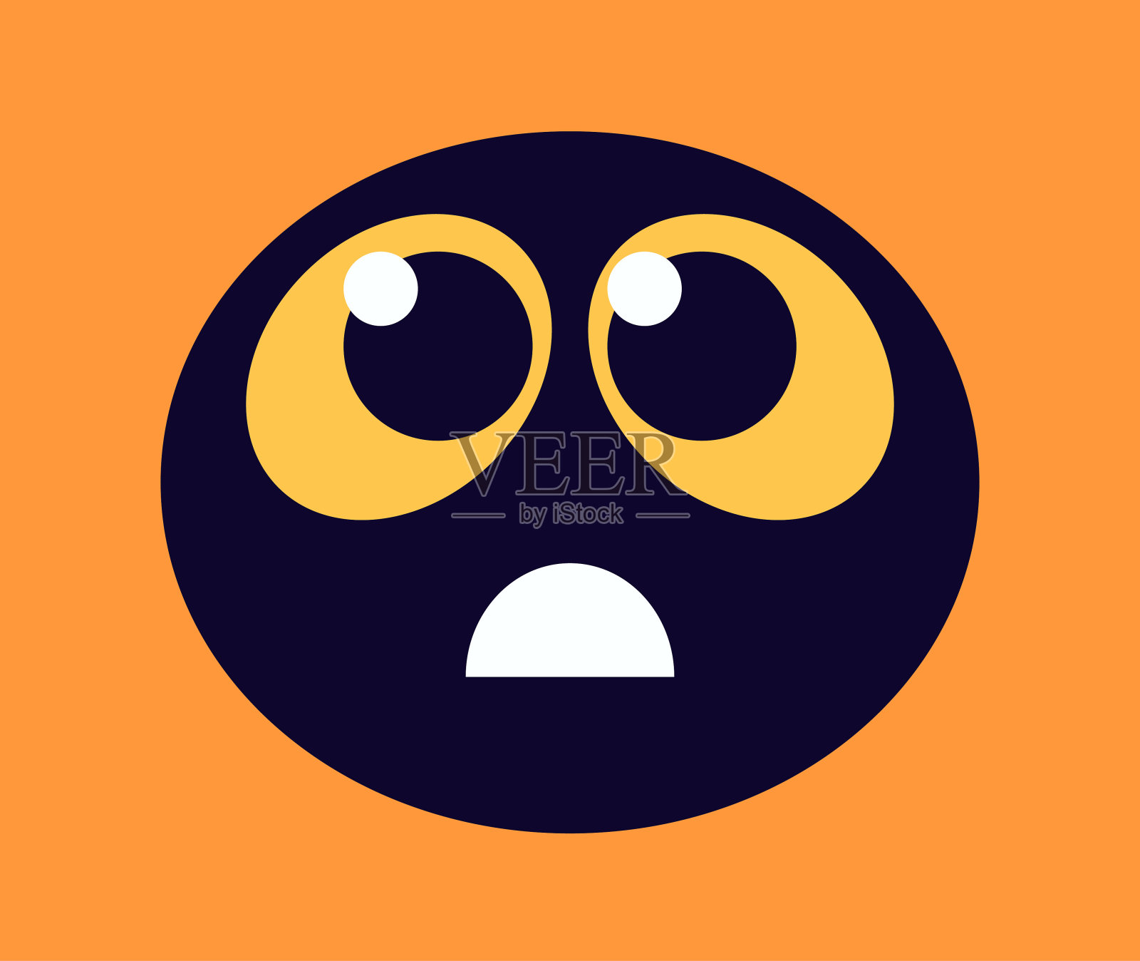 可爱的黑色表情在彩色背景插画图片素材