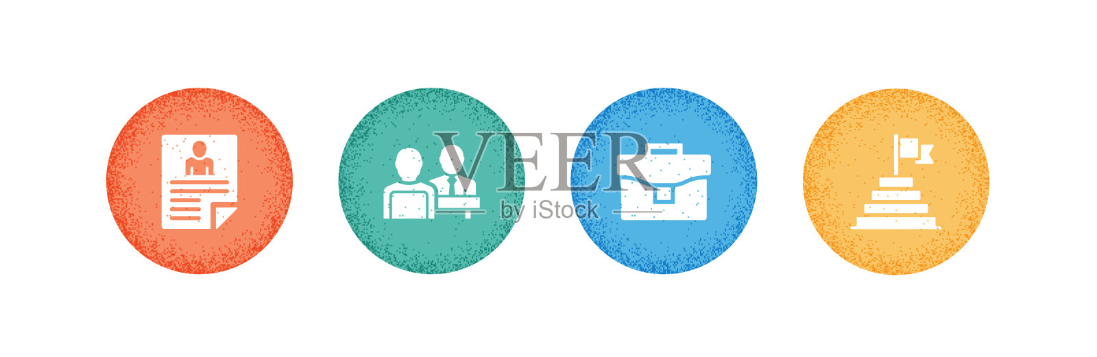 工作和简历相关的图标。向量符号说明。插画图片素材