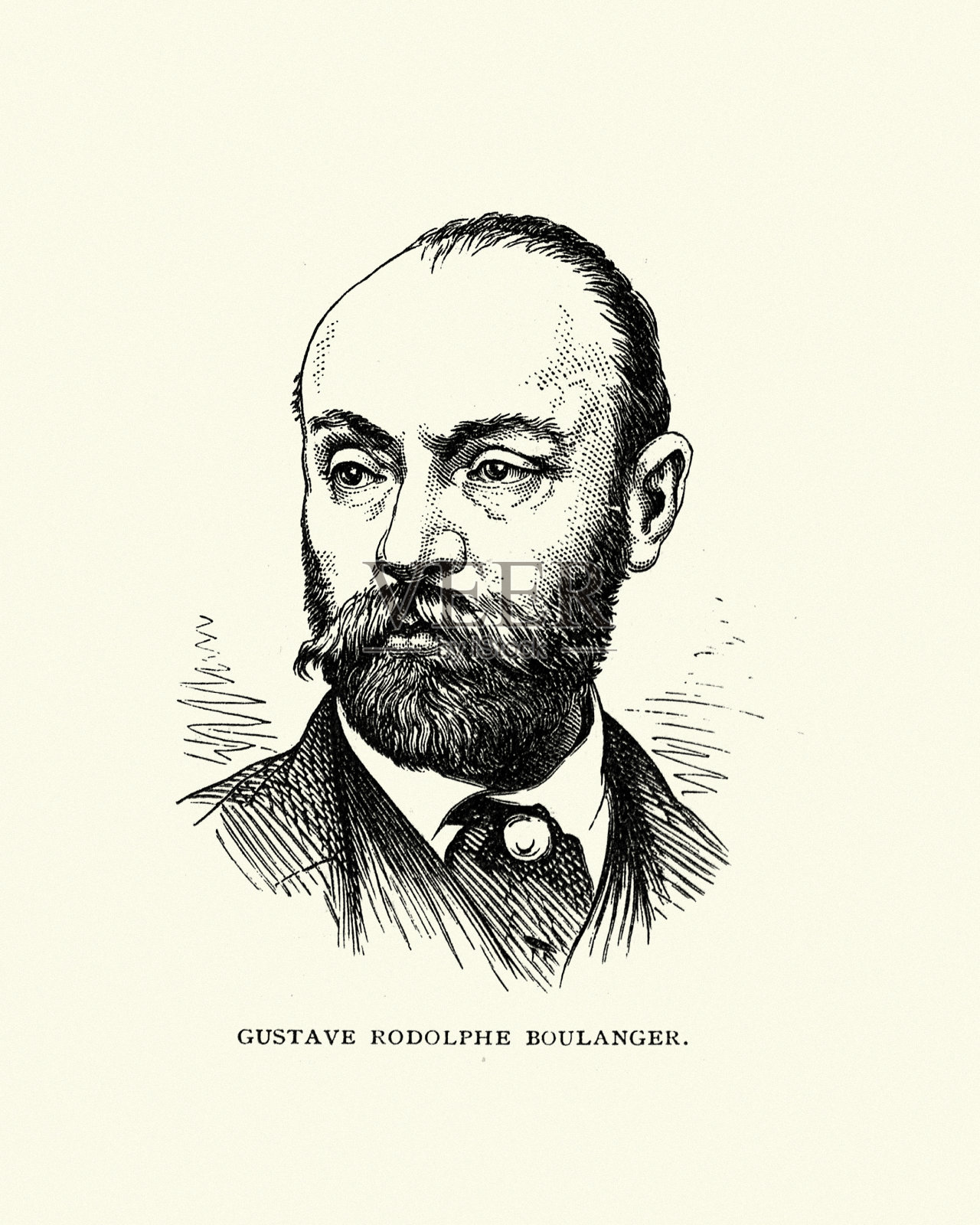 古斯塔夫·布朗热，法国艺术家，古典和东方主义题材插画图片素材