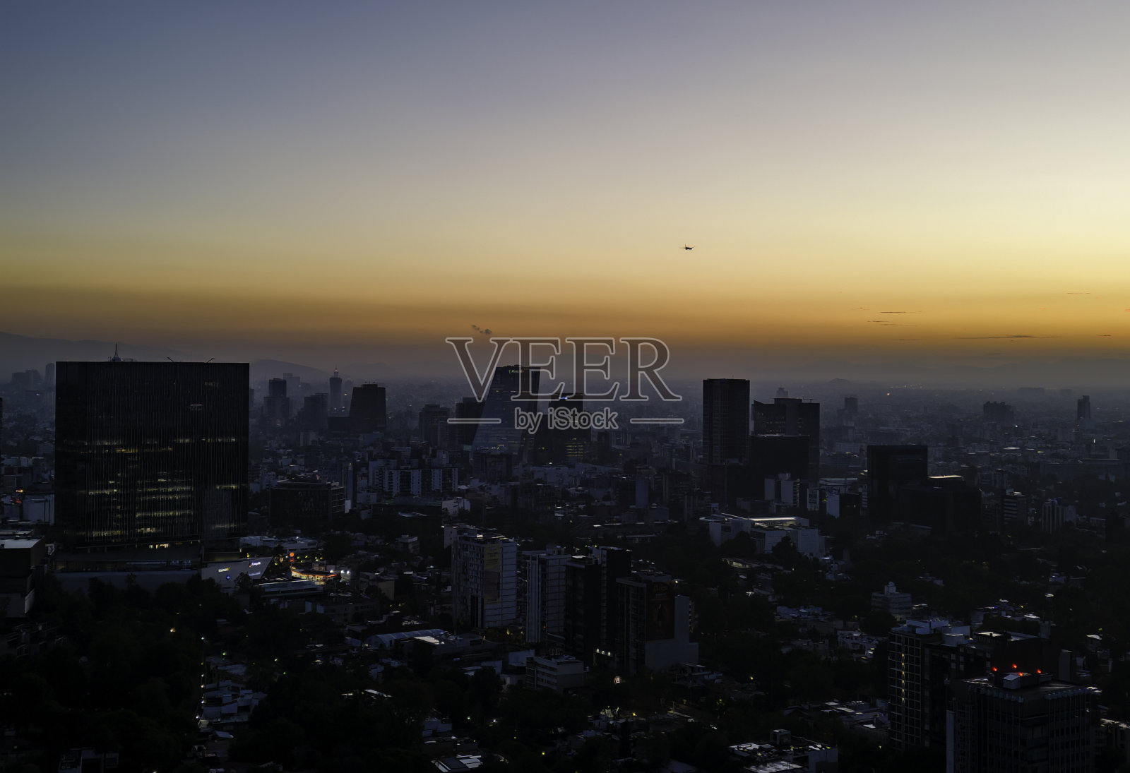 日出时的墨西哥城市景照片摄影图片