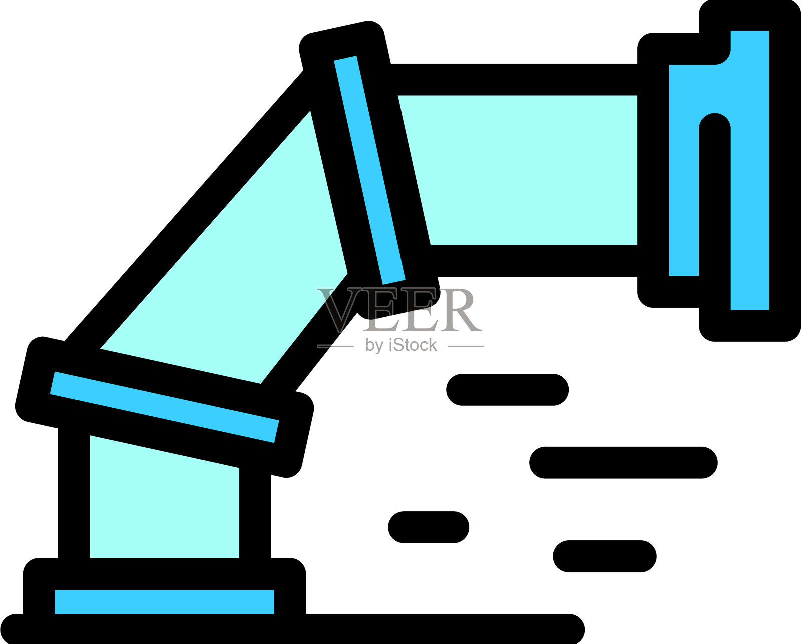 通风管道图标颜色轮廓插画图片素材