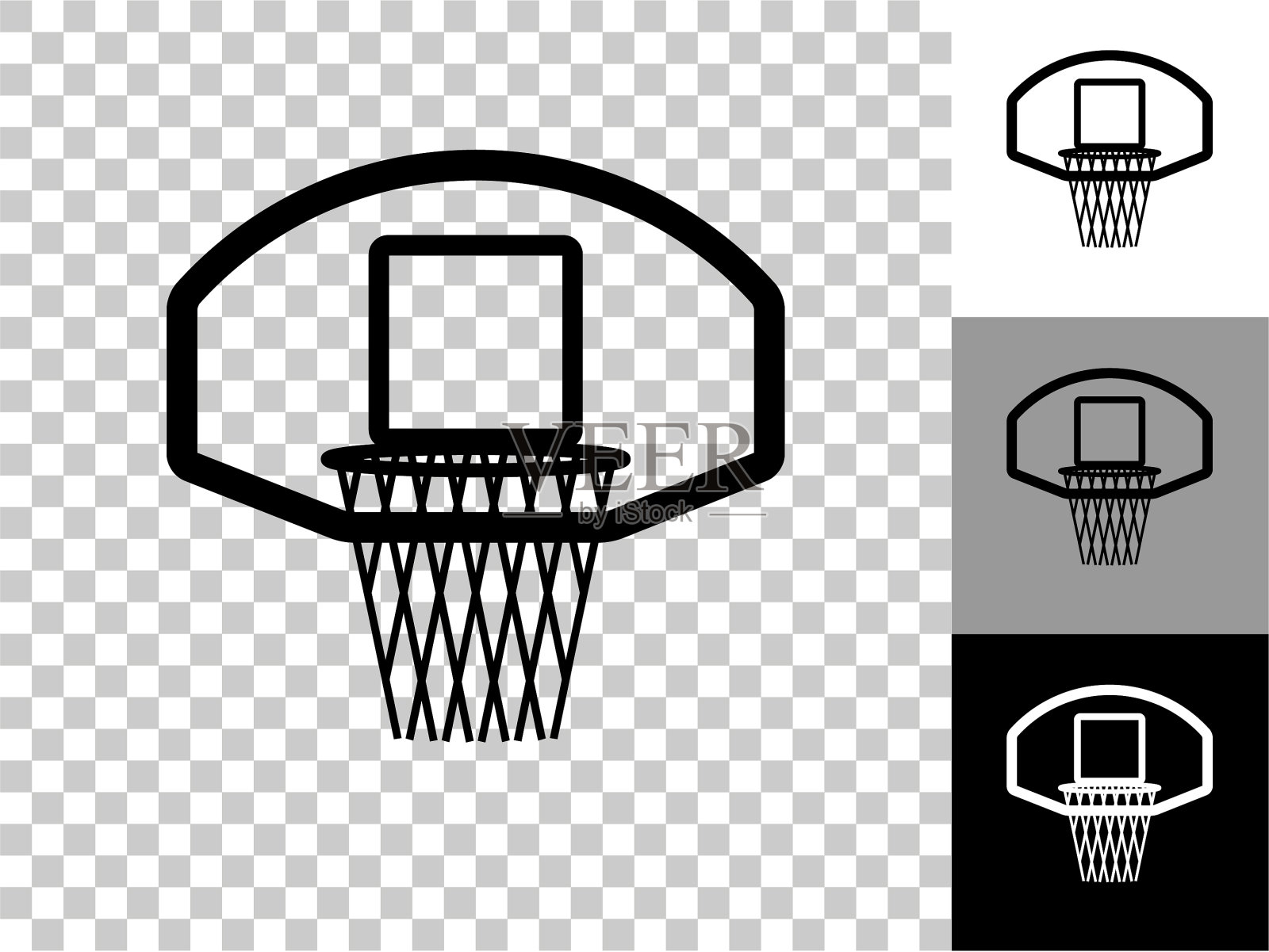 篮球圈图标在棋盘上透明的背景插画图片素材