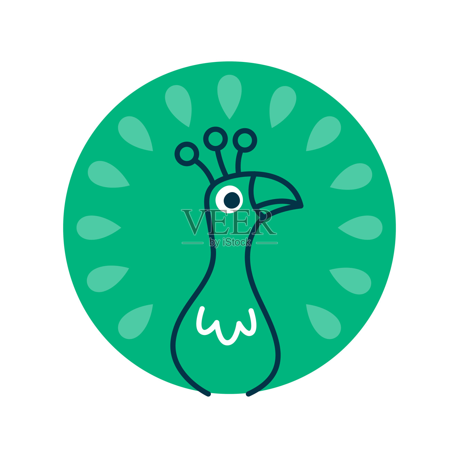 圆圆带鸟数学卡通人物插画图片素材