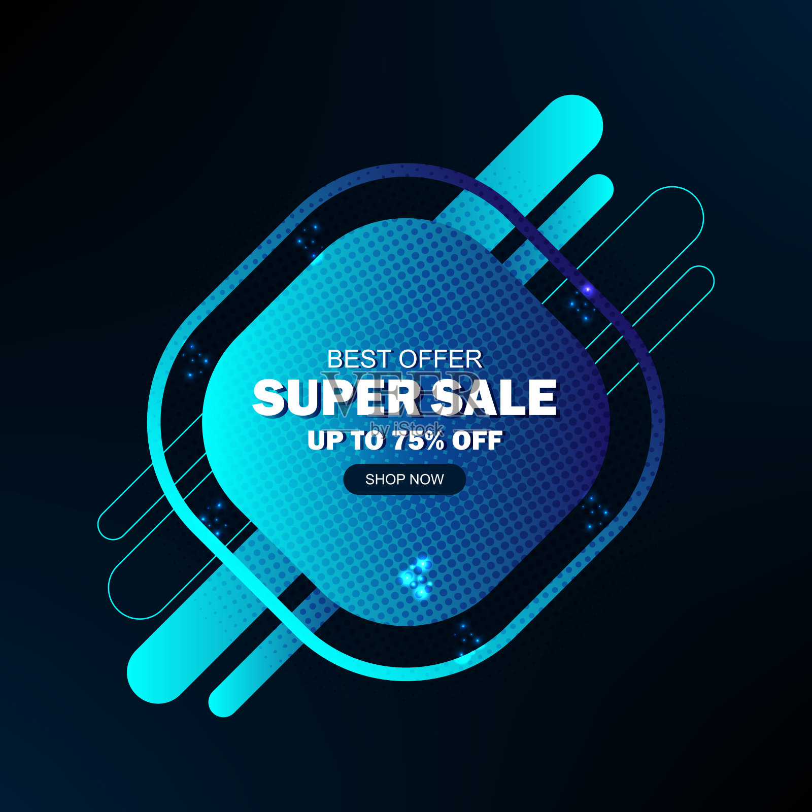 超级销售横幅模板。网络营销横幅插画图片素材