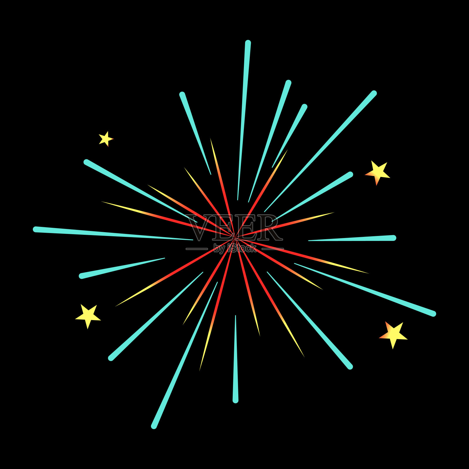 烟花和烟火的平面插图插画图片素材