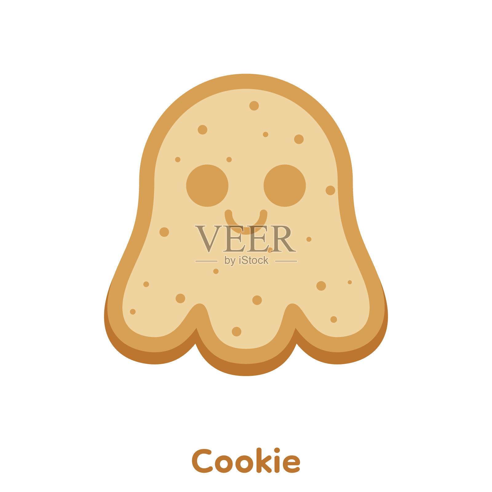 卡通饼干在鬼的形状，矢量，插图。插画图片素材