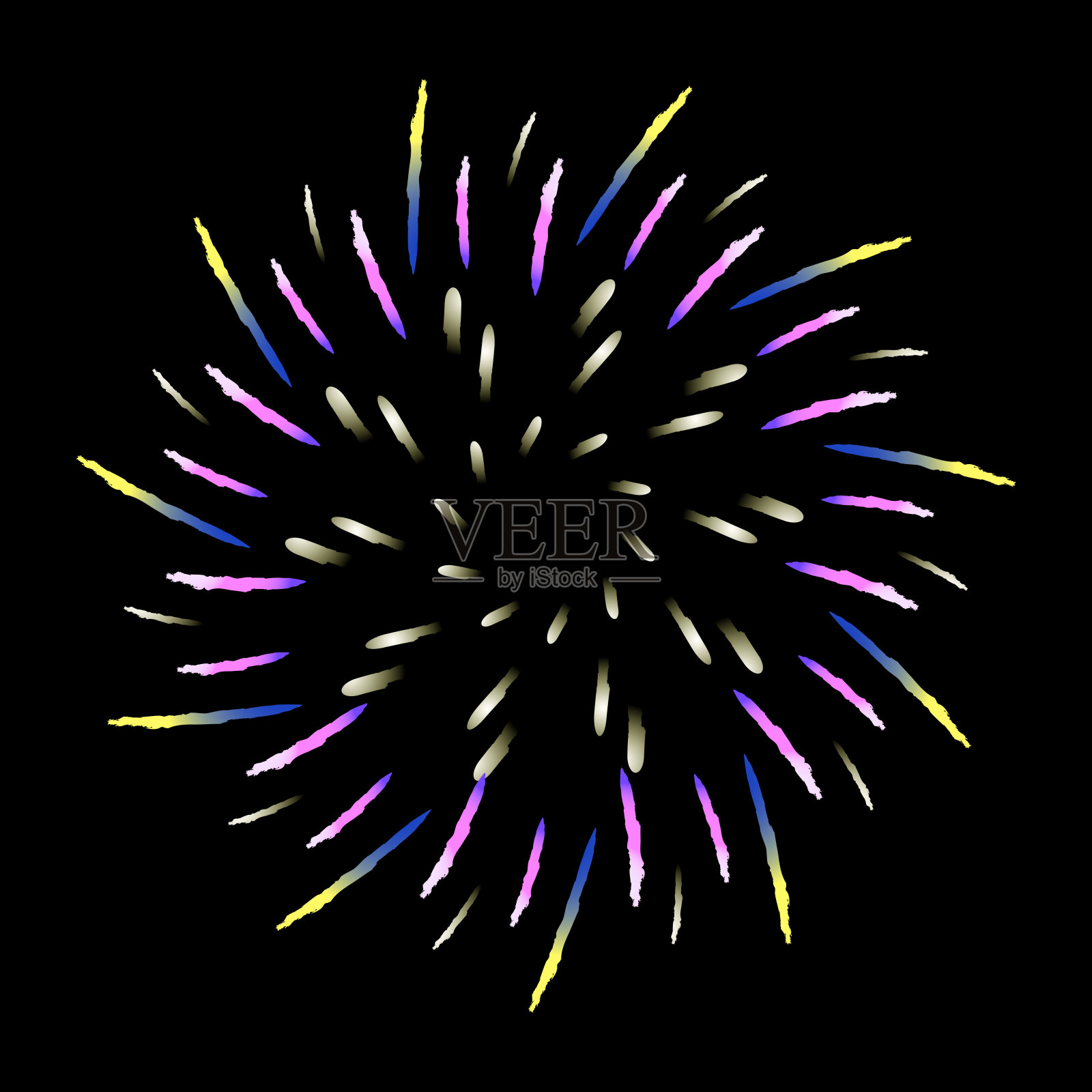 烟花和烟火的平面插图插画图片素材