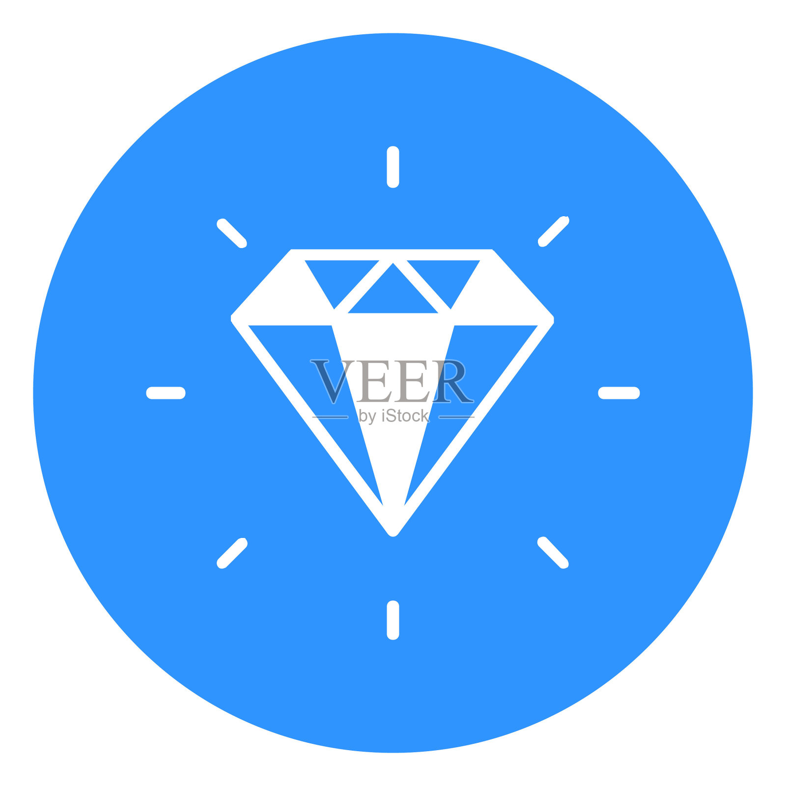 钻石矢量图标与时尚的背景颜色，可以很容易地编辑或修改插画图片素材