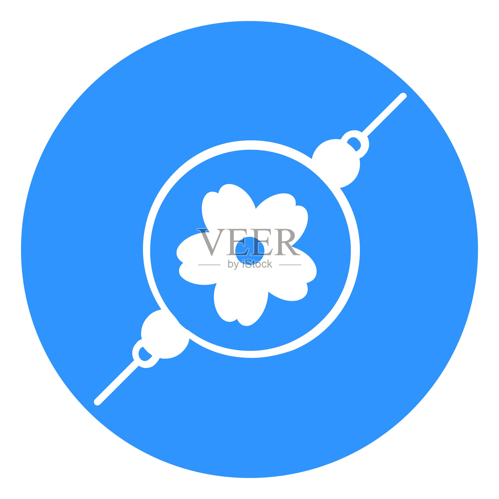 花耳塞矢量图标与时尚的背景颜色，可以很容易地编辑或修改插画图片素材