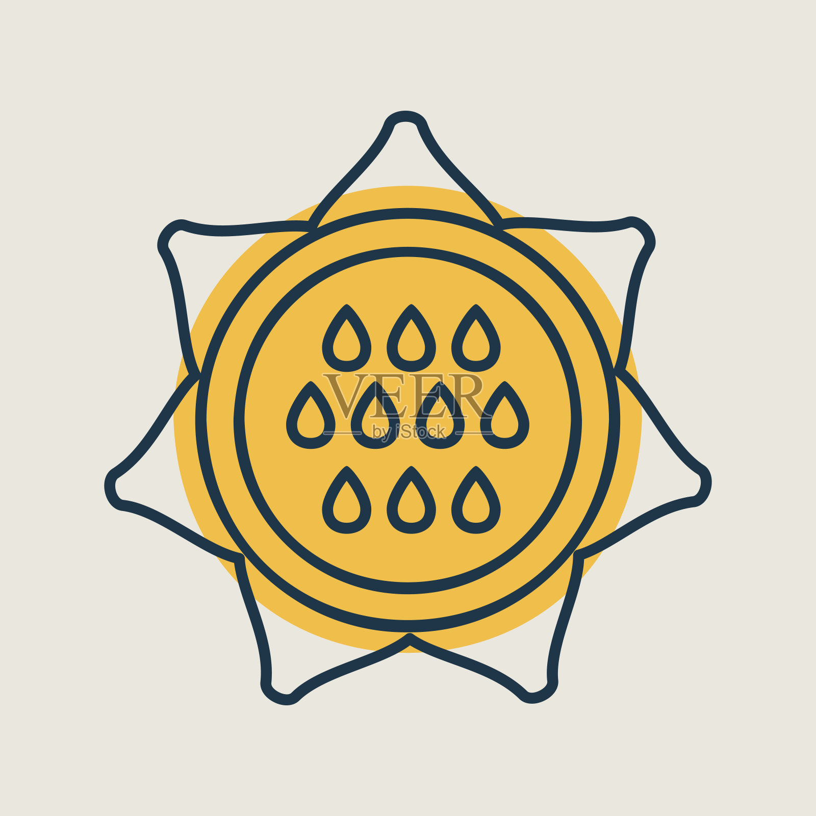 向日葵的轮廓孤立的图标。蔬菜矢量图标素材