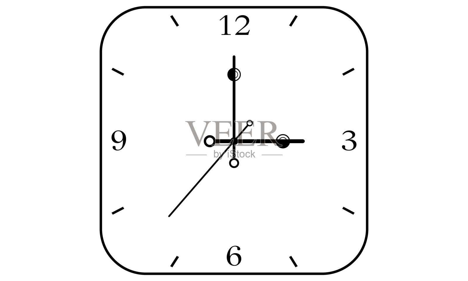 时钟图标在平面风格，定时器在彩色背景。矢量设计元素插画图片素材