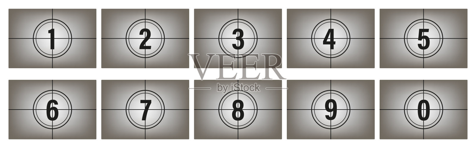 倒计时帧的创意矢量插图。艺术设计。老电影计时器计数器。复古电影。抽象概念图形元素。普遍的领袖。矢量图插画图片素材