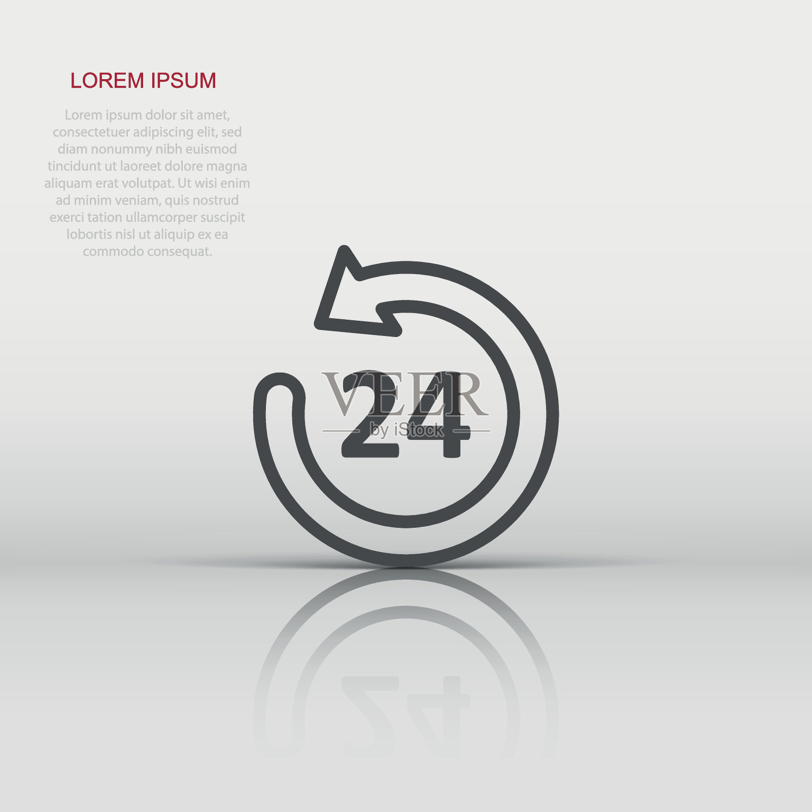 时钟图标在平面风格。观看矢量插图上的白色孤立的背景。定时器的经营理念。插画图片素材