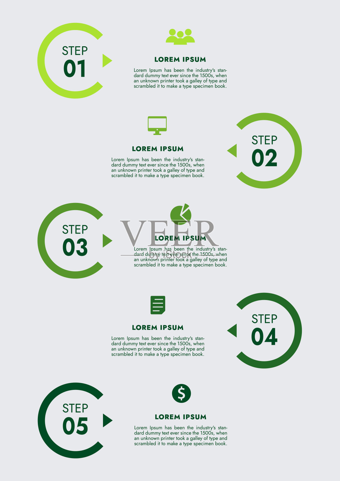 用于演示的信息图模板。业务数据可视化。流程图和驱动成功。插画图片素材