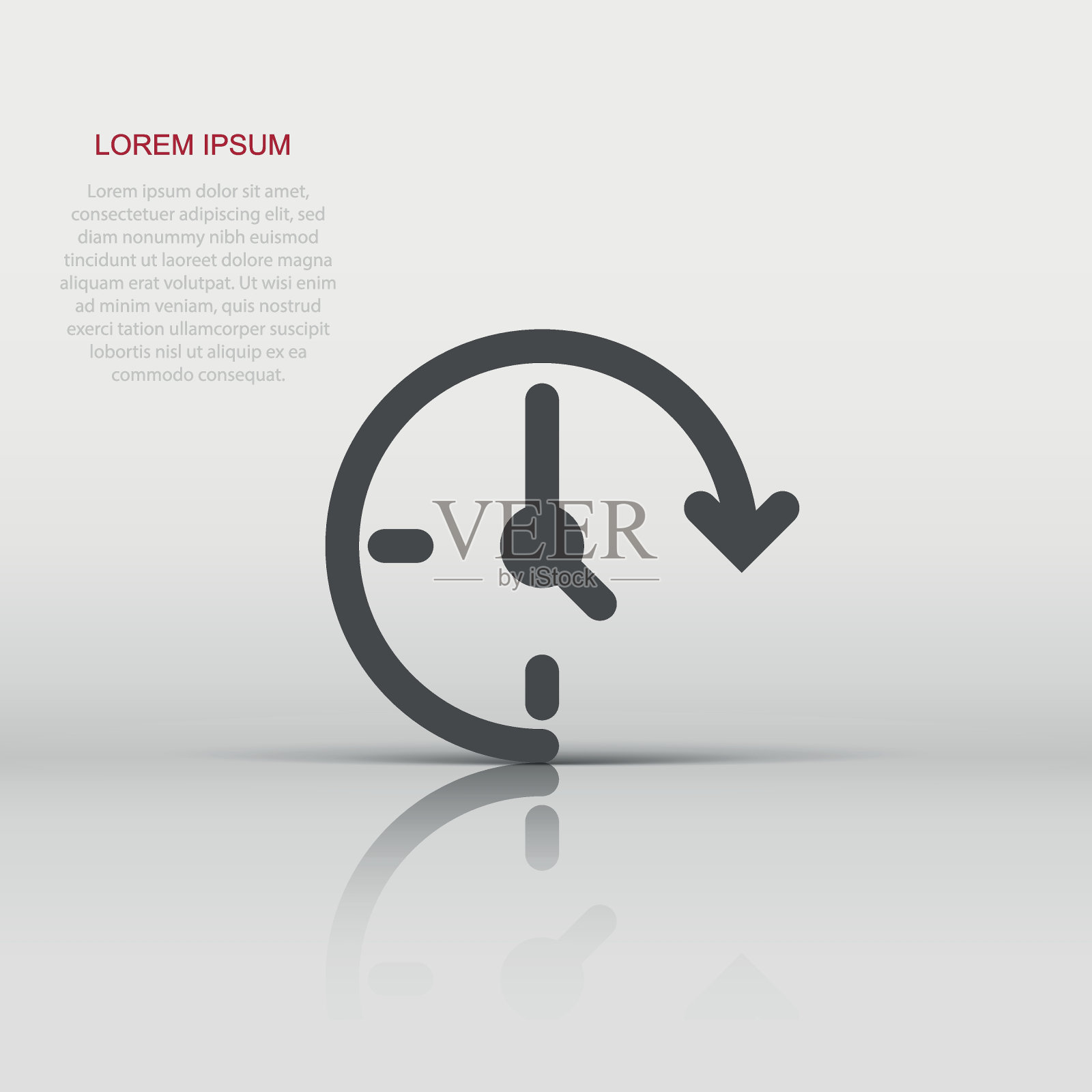 时钟图标在平面风格。观看矢量插图上的白色孤立的背景。定时器的经营理念。插画图片素材