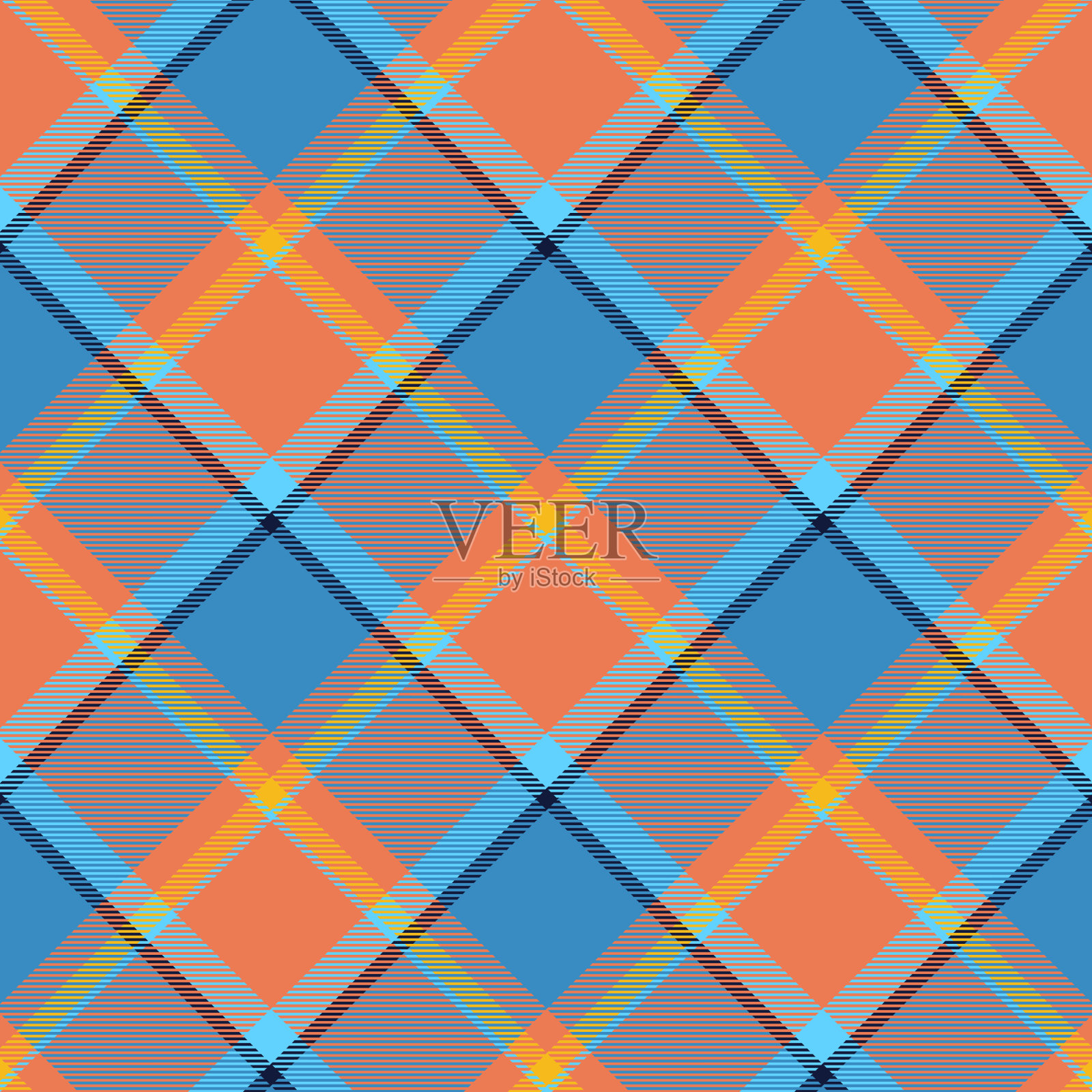 格子呢苏格兰无缝格子图案复古插画图片素材