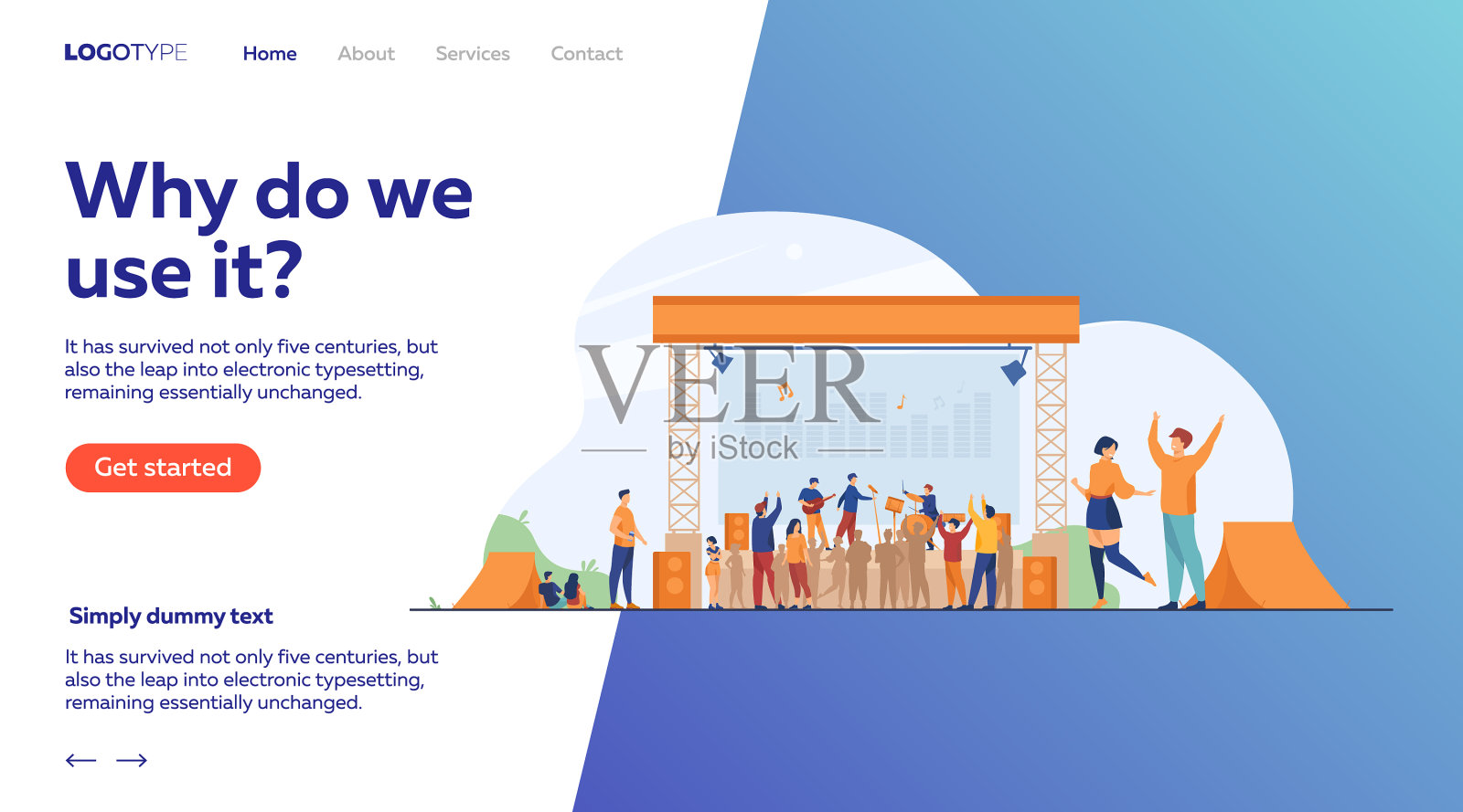 快乐的人们在摇滚音乐会公寓里玩得很开心插画图片素材