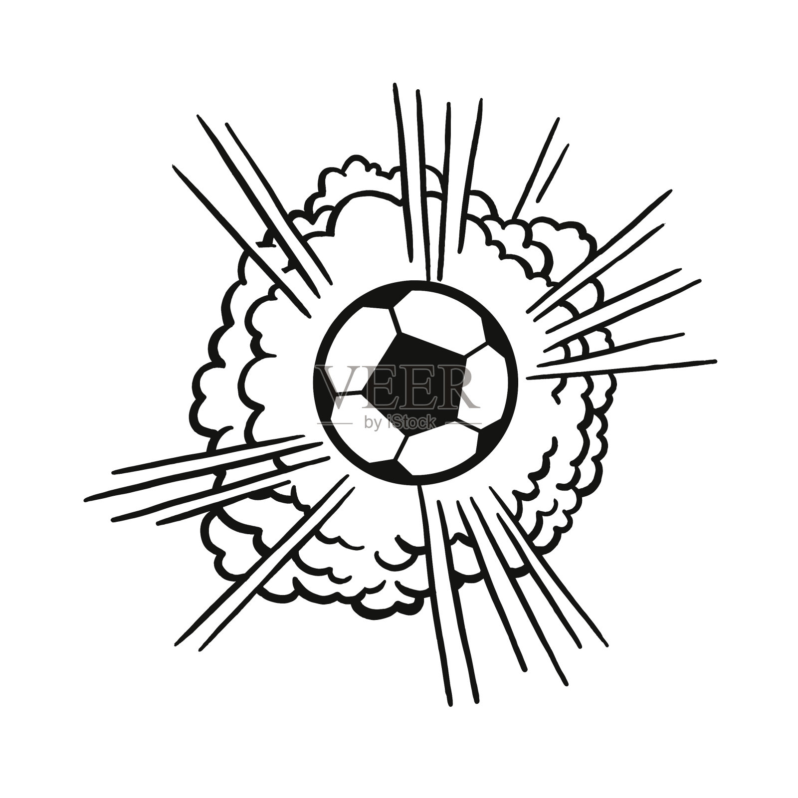爆炸的足球插画图片素材